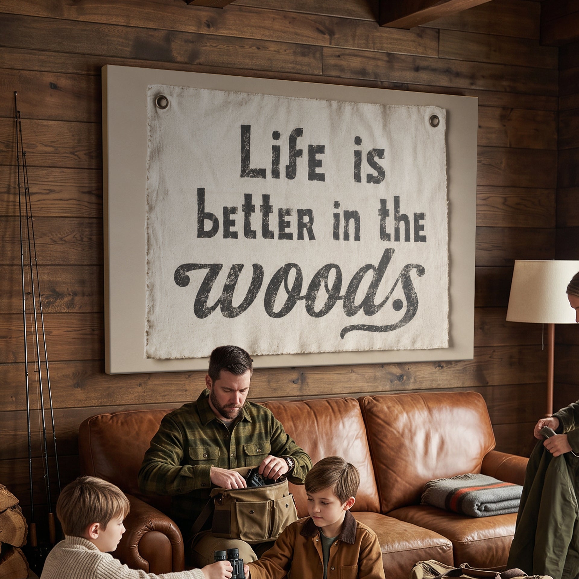 Life Is Better In The Woods - Flag
