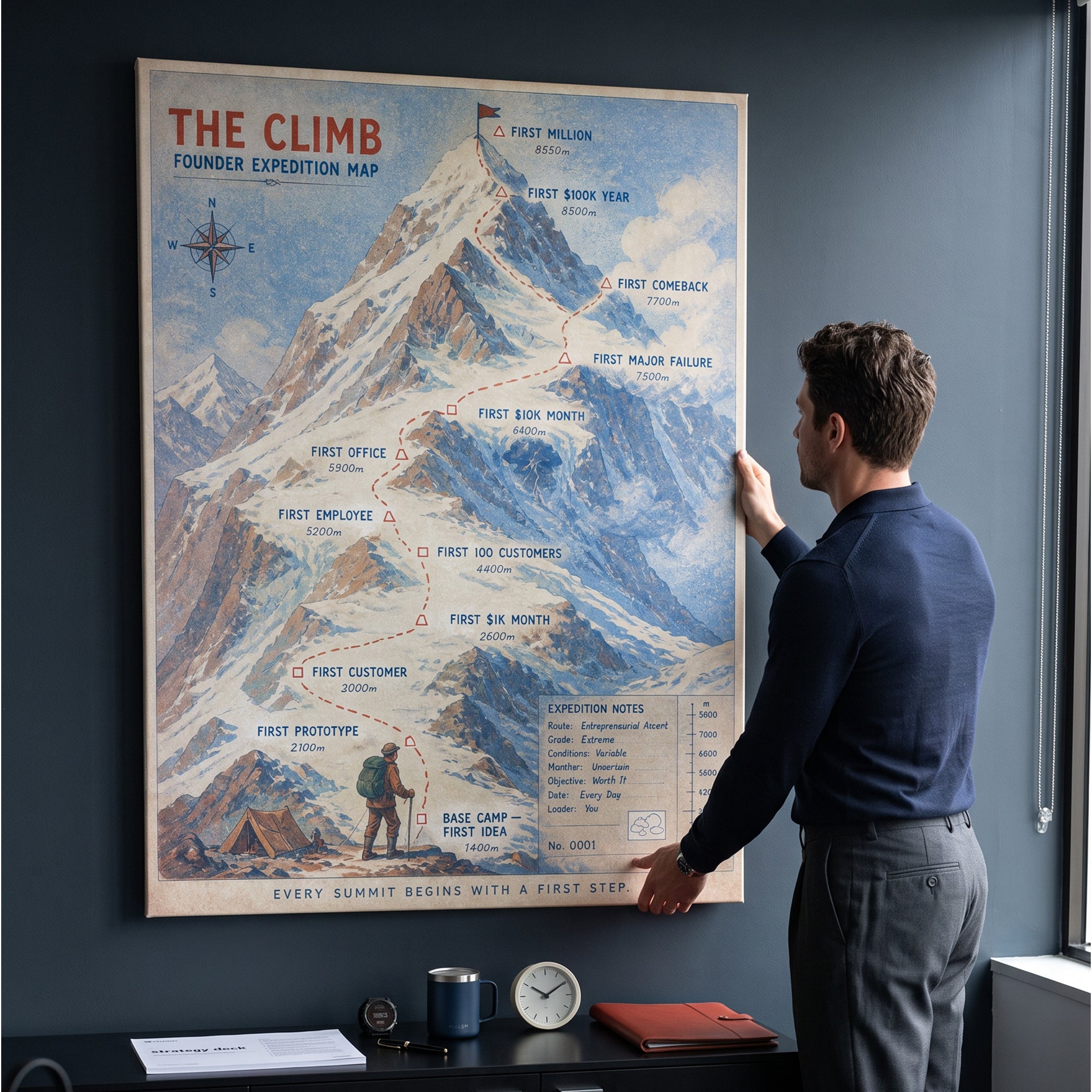 The Founder's Climb Push Pin