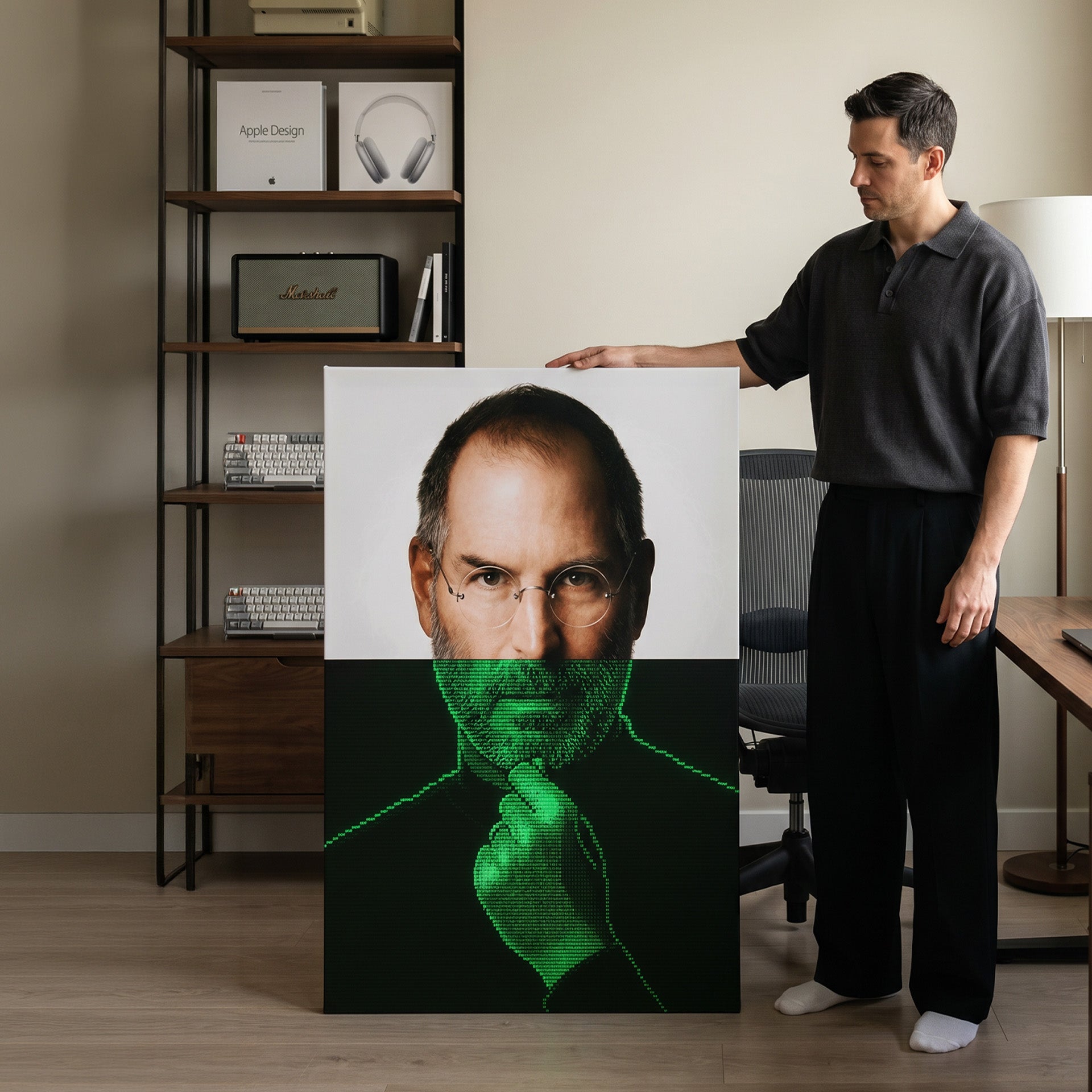 Steve Jobs Apple Screen Portrait
