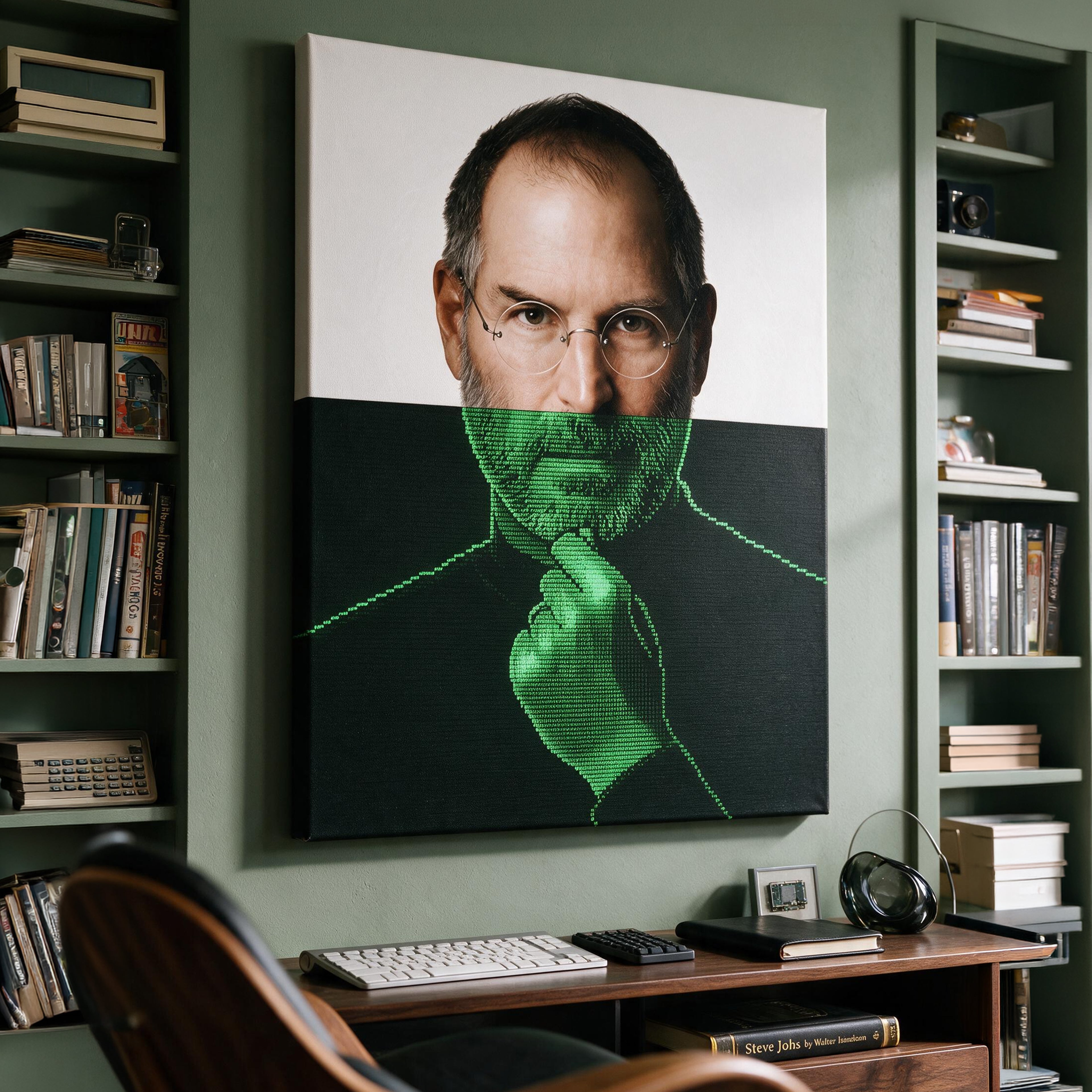 Steve Jobs Apple Screen Portrait