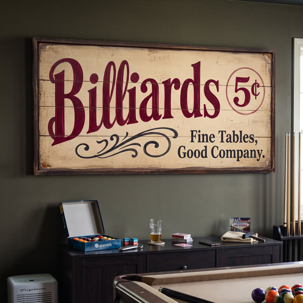 Billiards Sign
