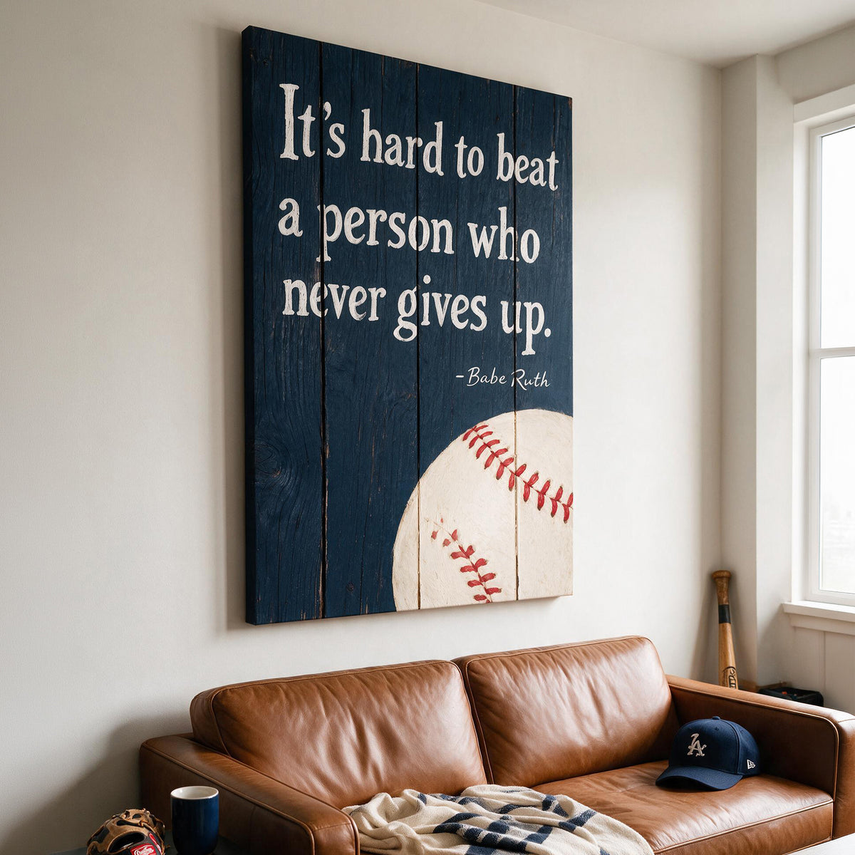 Never Gives Up Baseball Plank