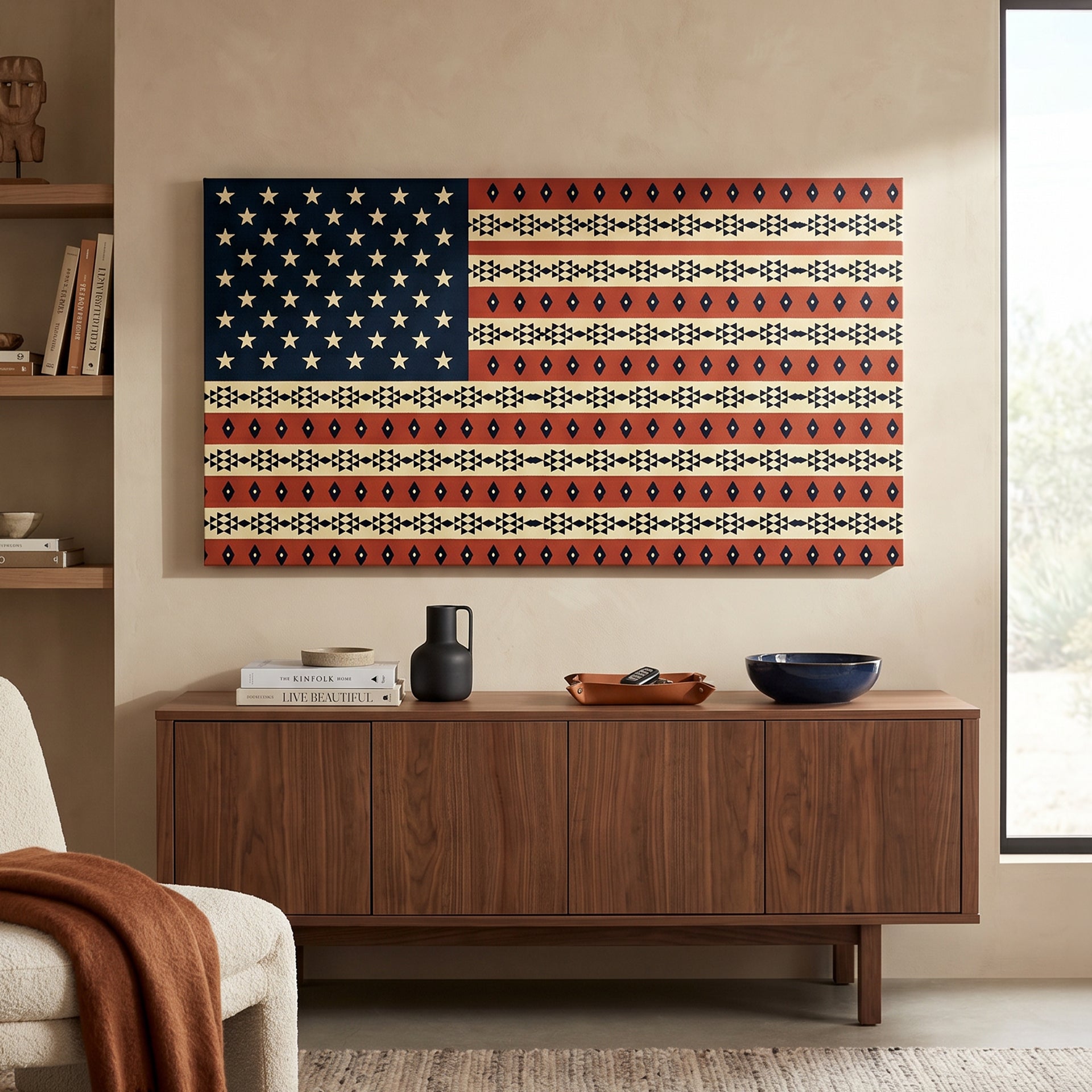 Aztec USA Flag - Official IKONICK Art - All-American Collection