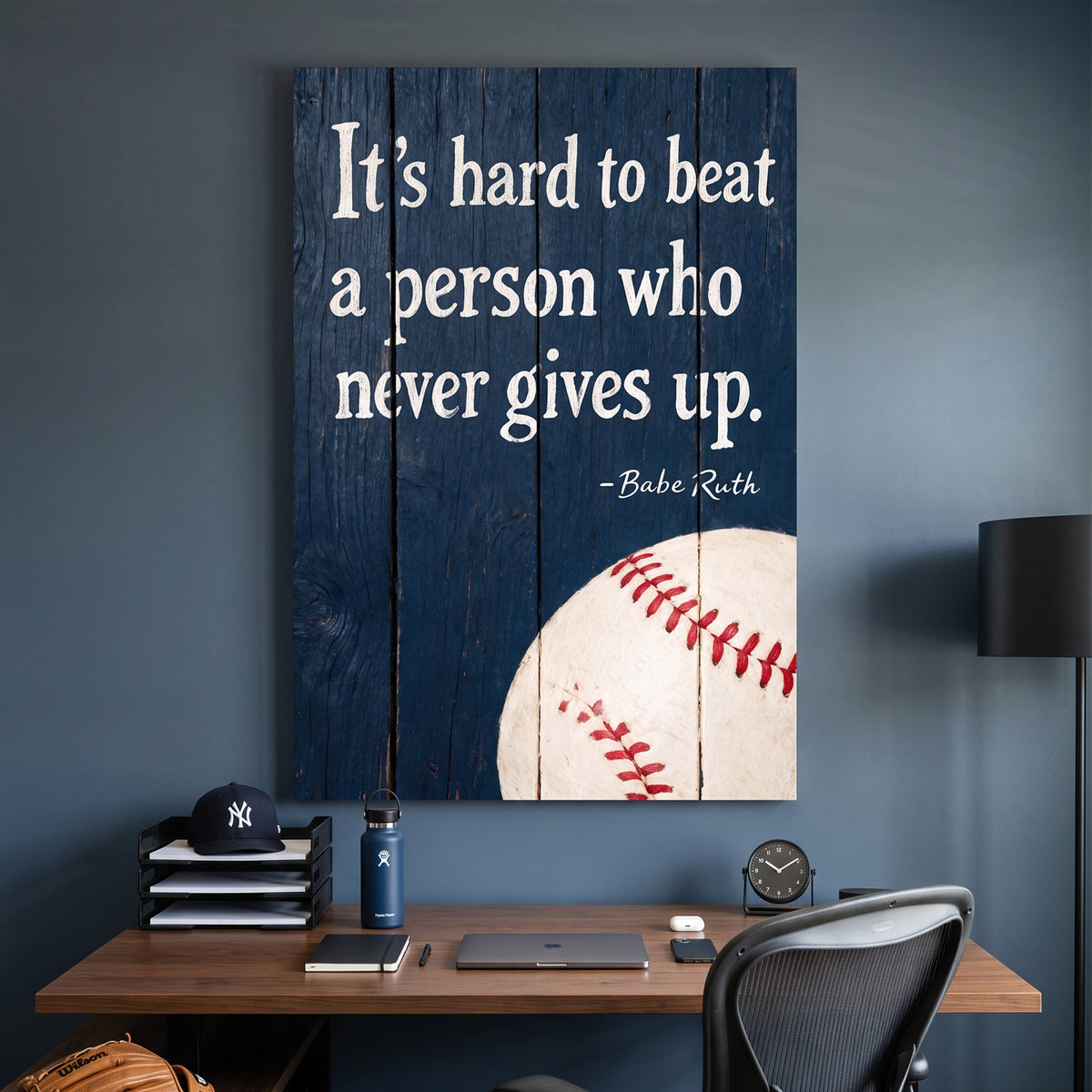 Never Gives Up Baseball Plank