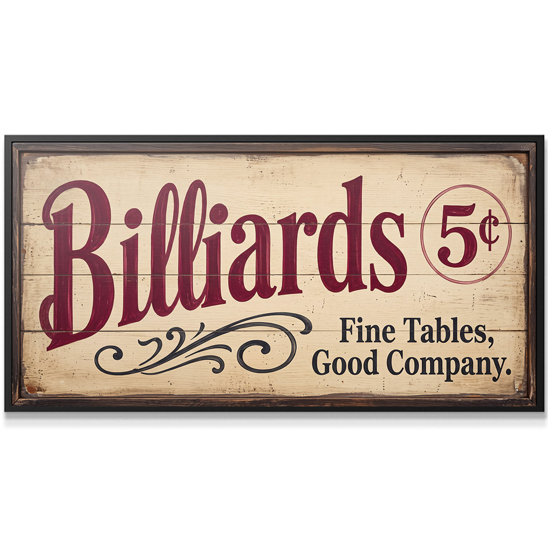 Billiards Sign