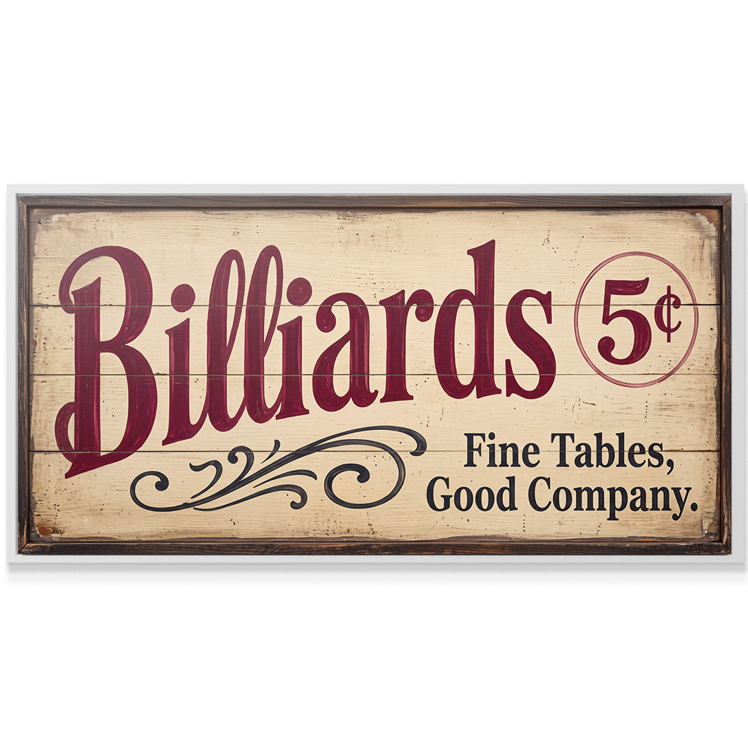 Billiards Sign