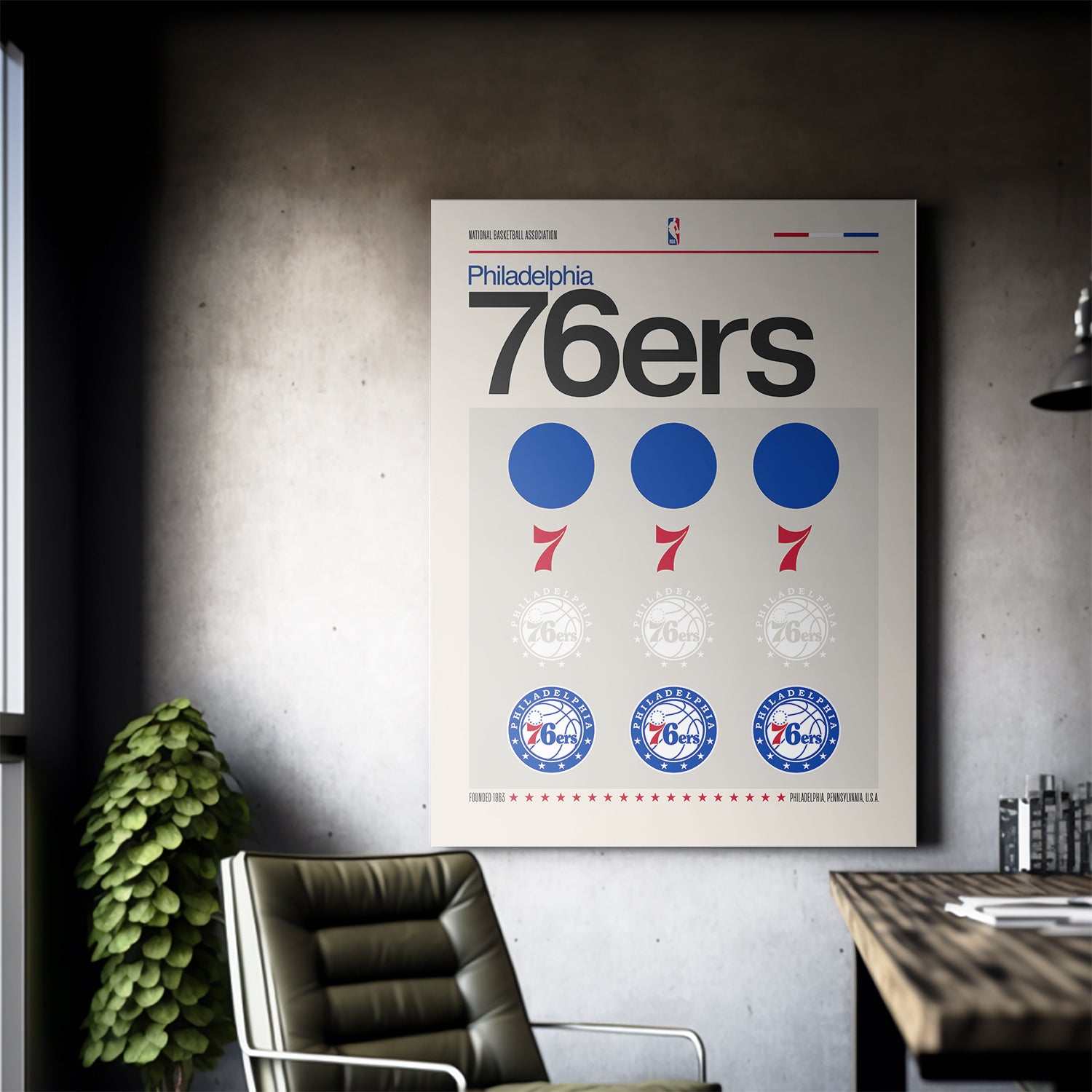 Deconstructed Logo - 76ers - IKONICK - NBA Teams