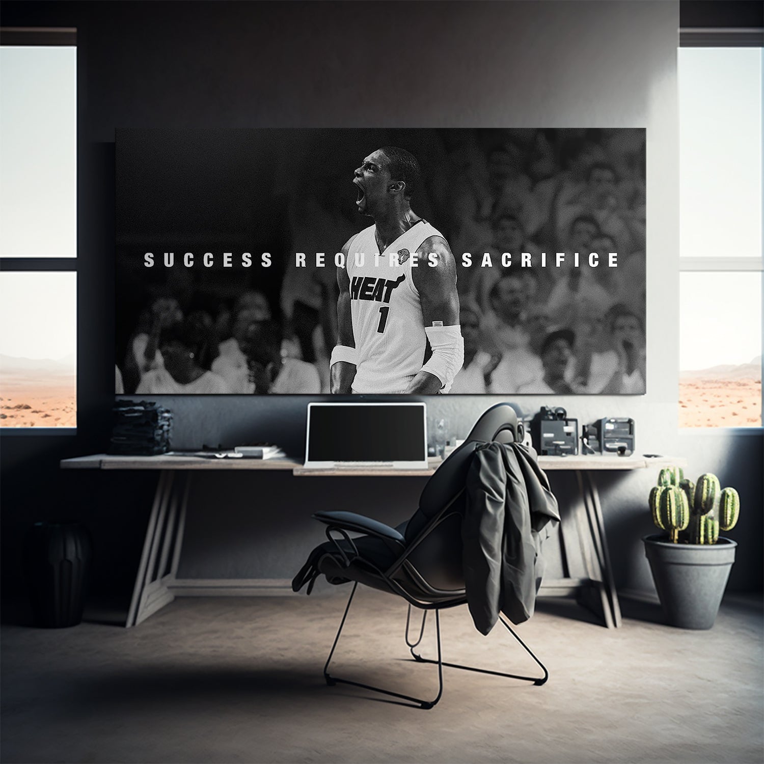 Chris Bosh - Success Requires Sacrifice (B&W) - IKONICK - NBA Legends