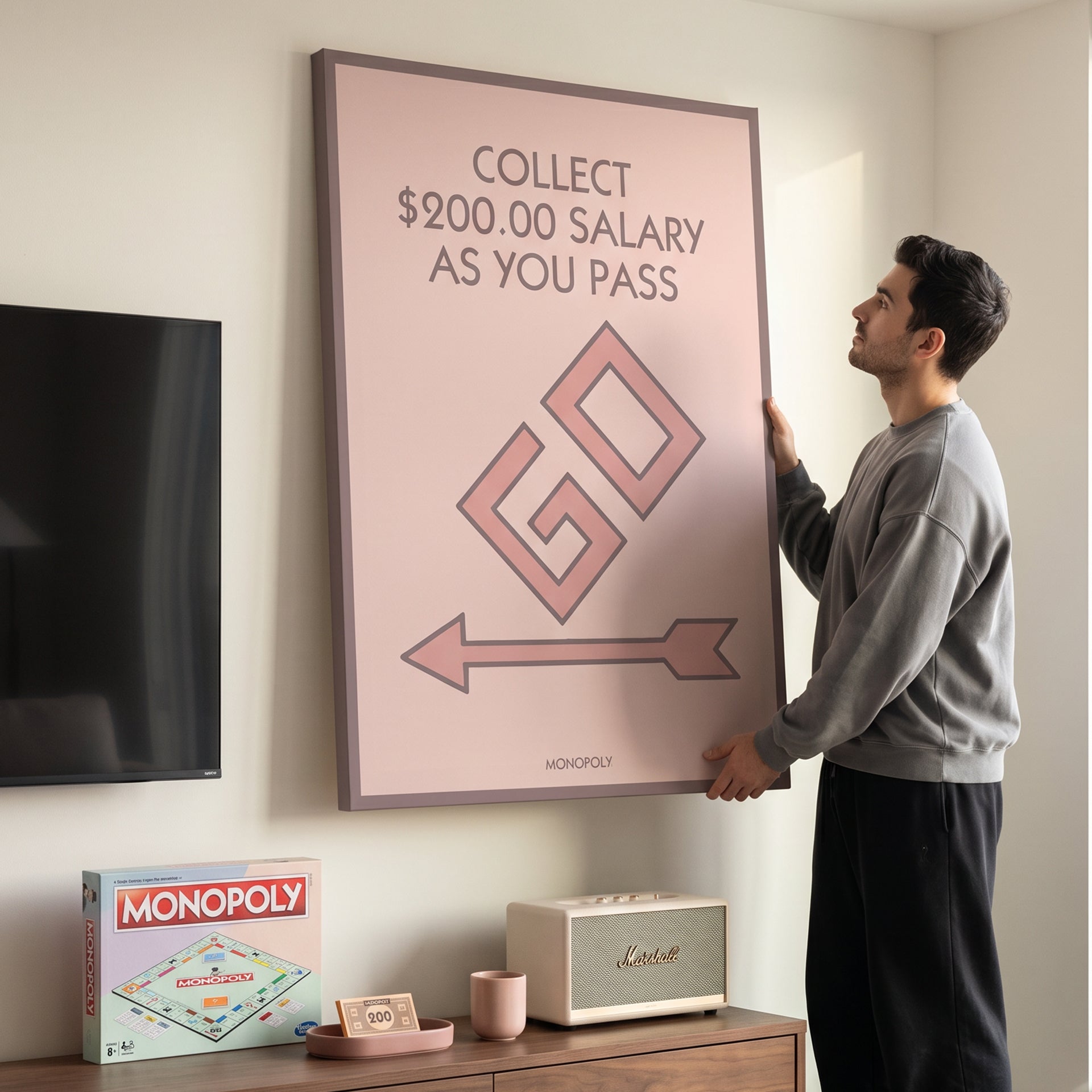 Monopoly - Collect $200 - Pastel