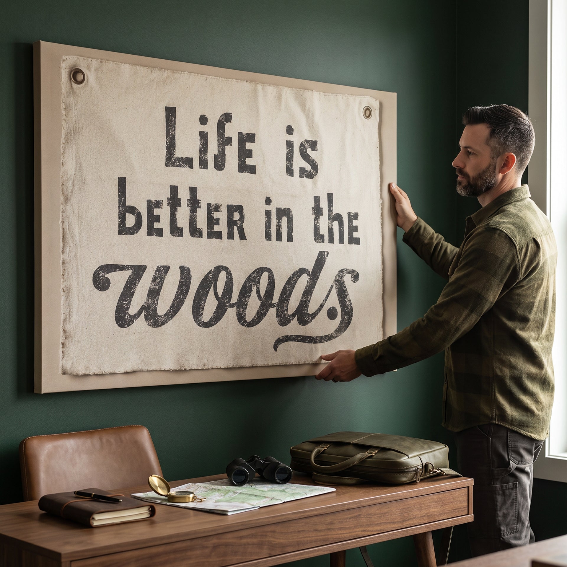 Life Is Better In The Woods - Flag