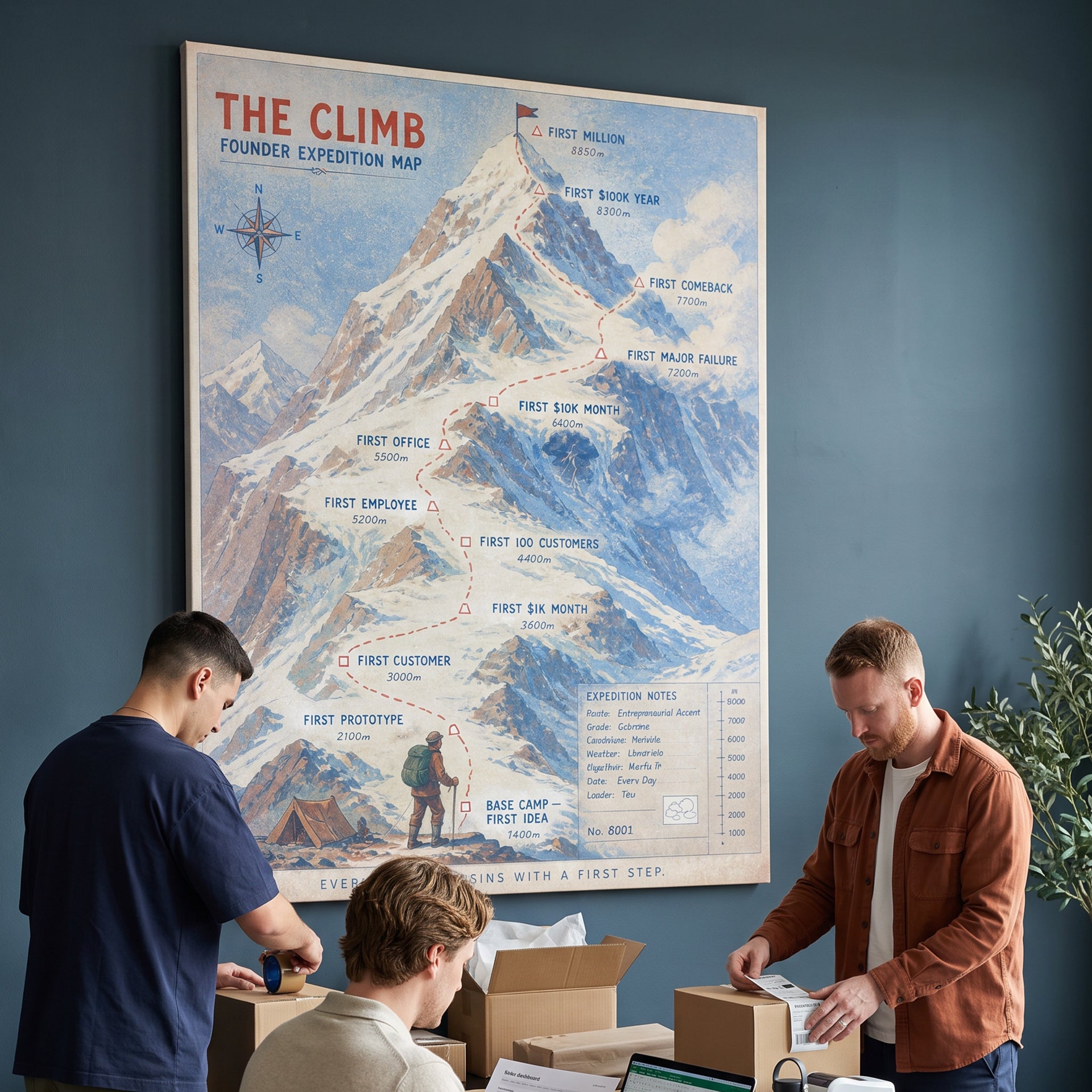 The Founder's Climb Push Pin
