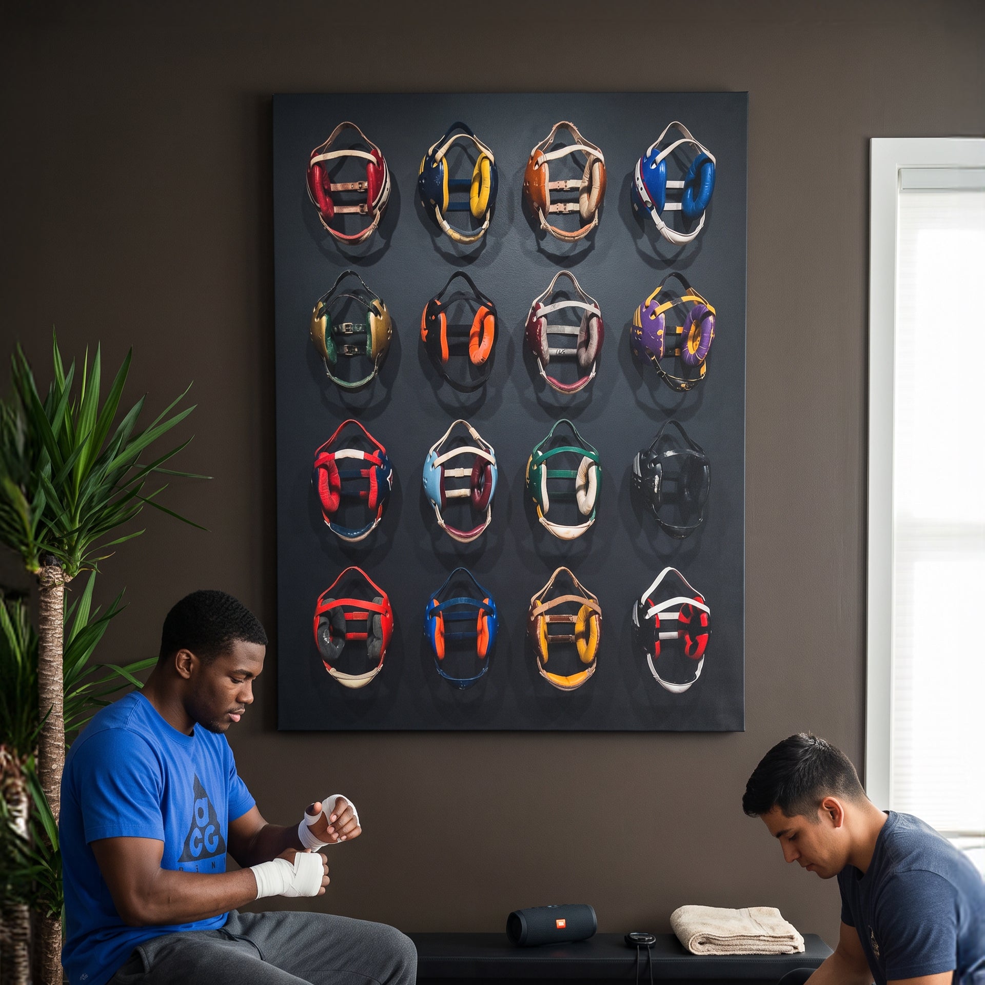 Wrestling Headgear Wall