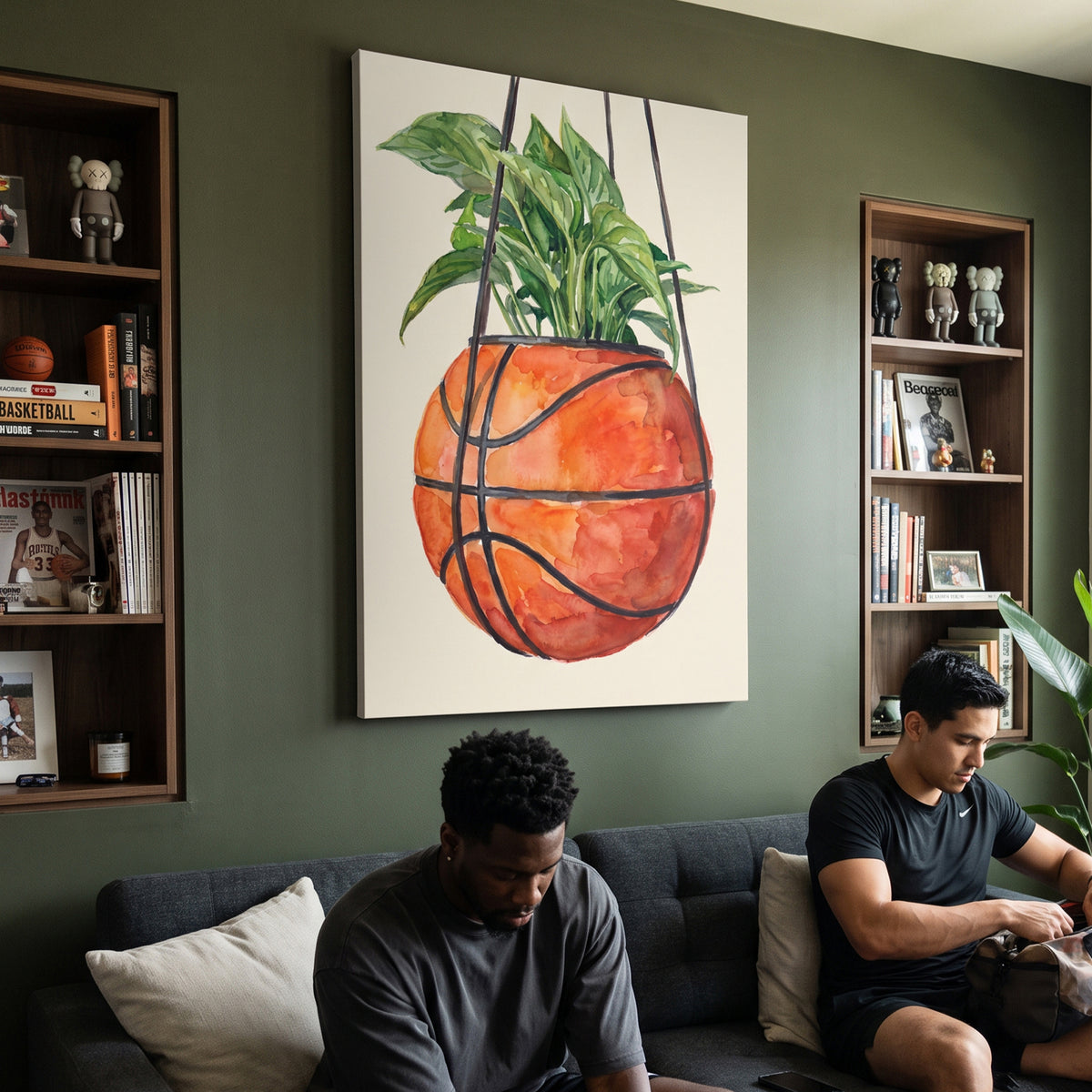 Basketball Plant Watercolor