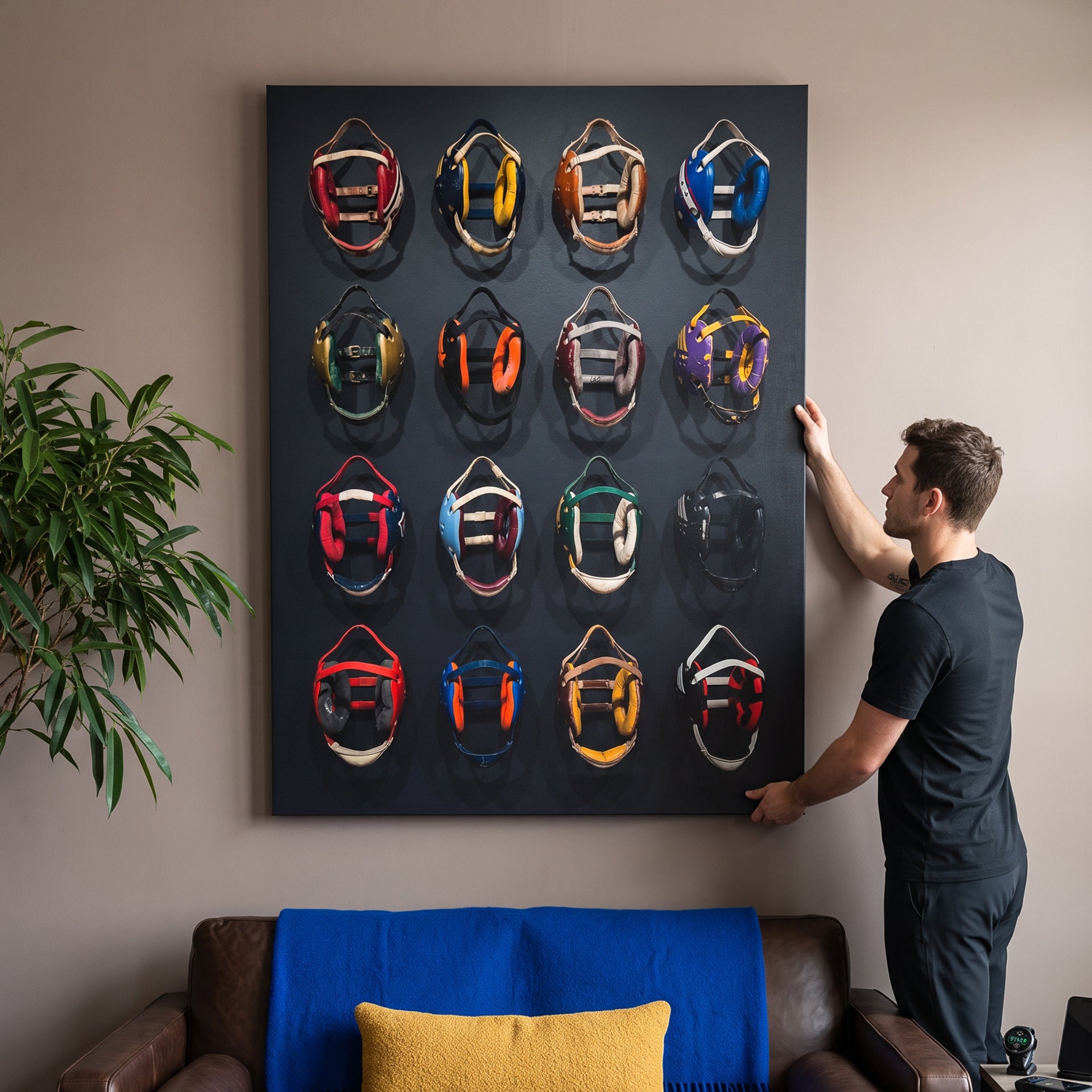 Wrestling Headgear Wall