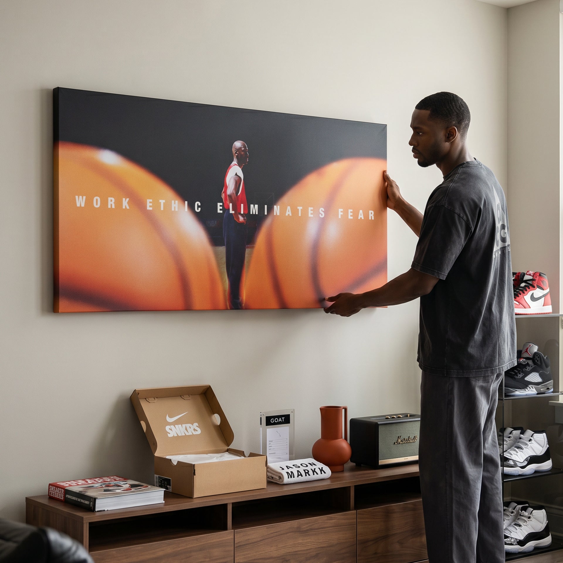 Michael Jordan - Work Ethic - Officially Licensed Canvas Art by