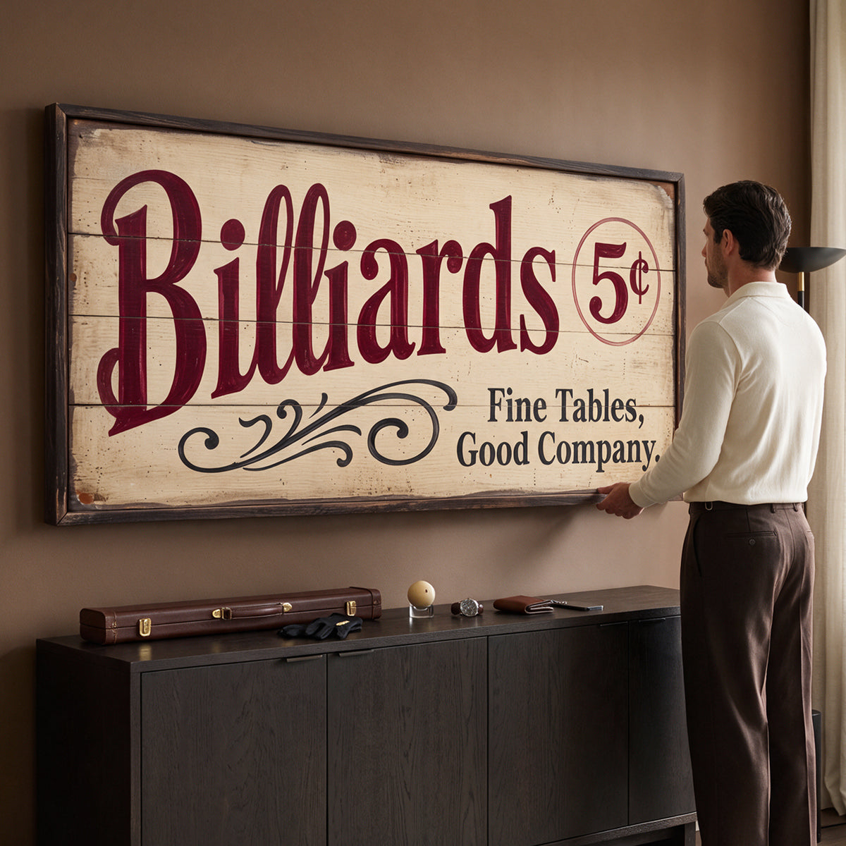 Billiards Sign