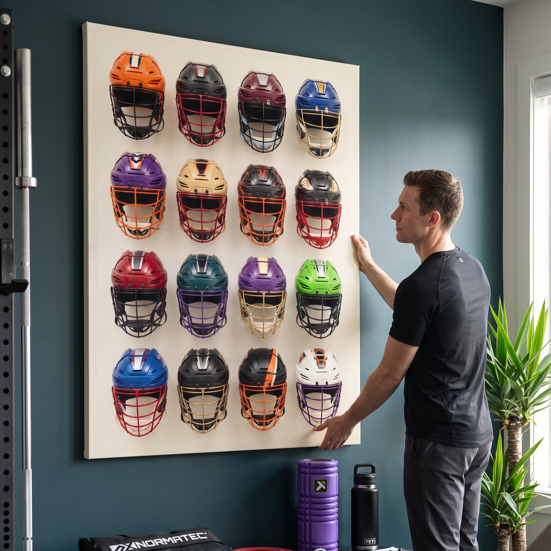 Lacrosse Helmet Wall