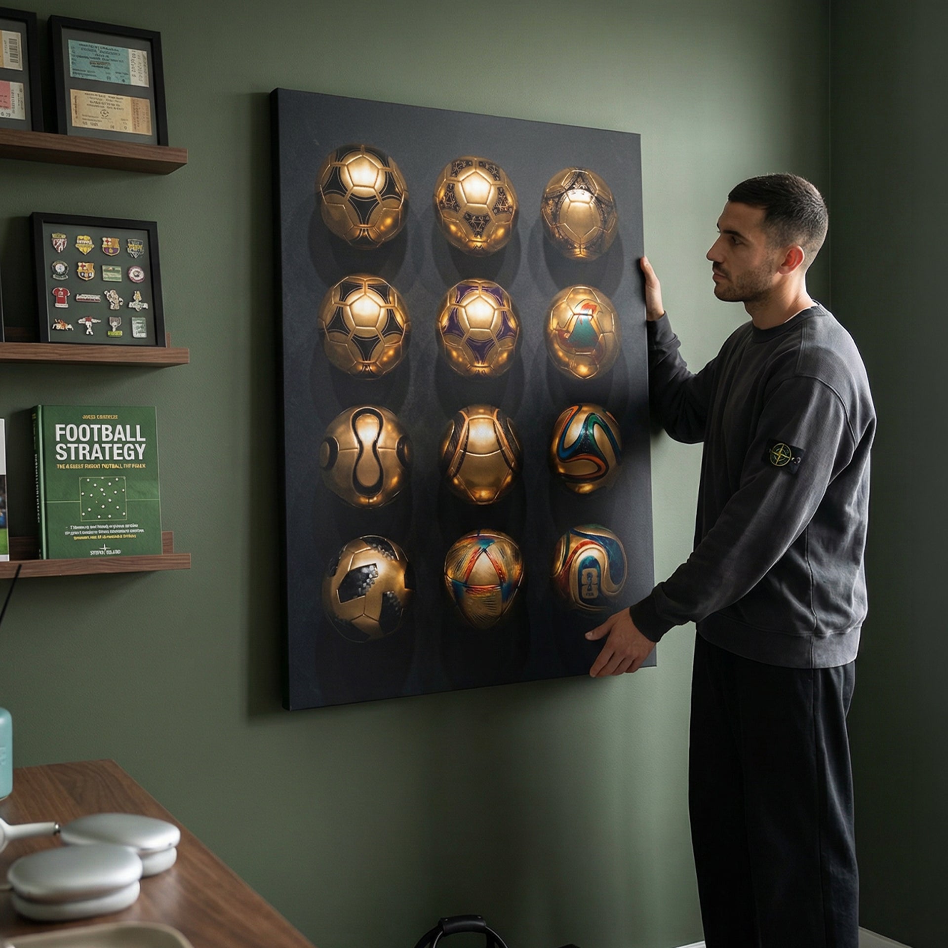 World Ball Wall Gold