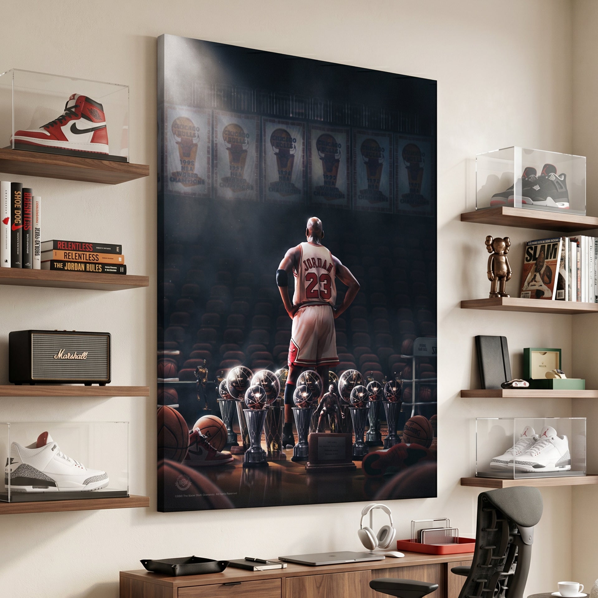 Michael Jordan - Trophies - Officially Licensed Canvas Art by IKONICK