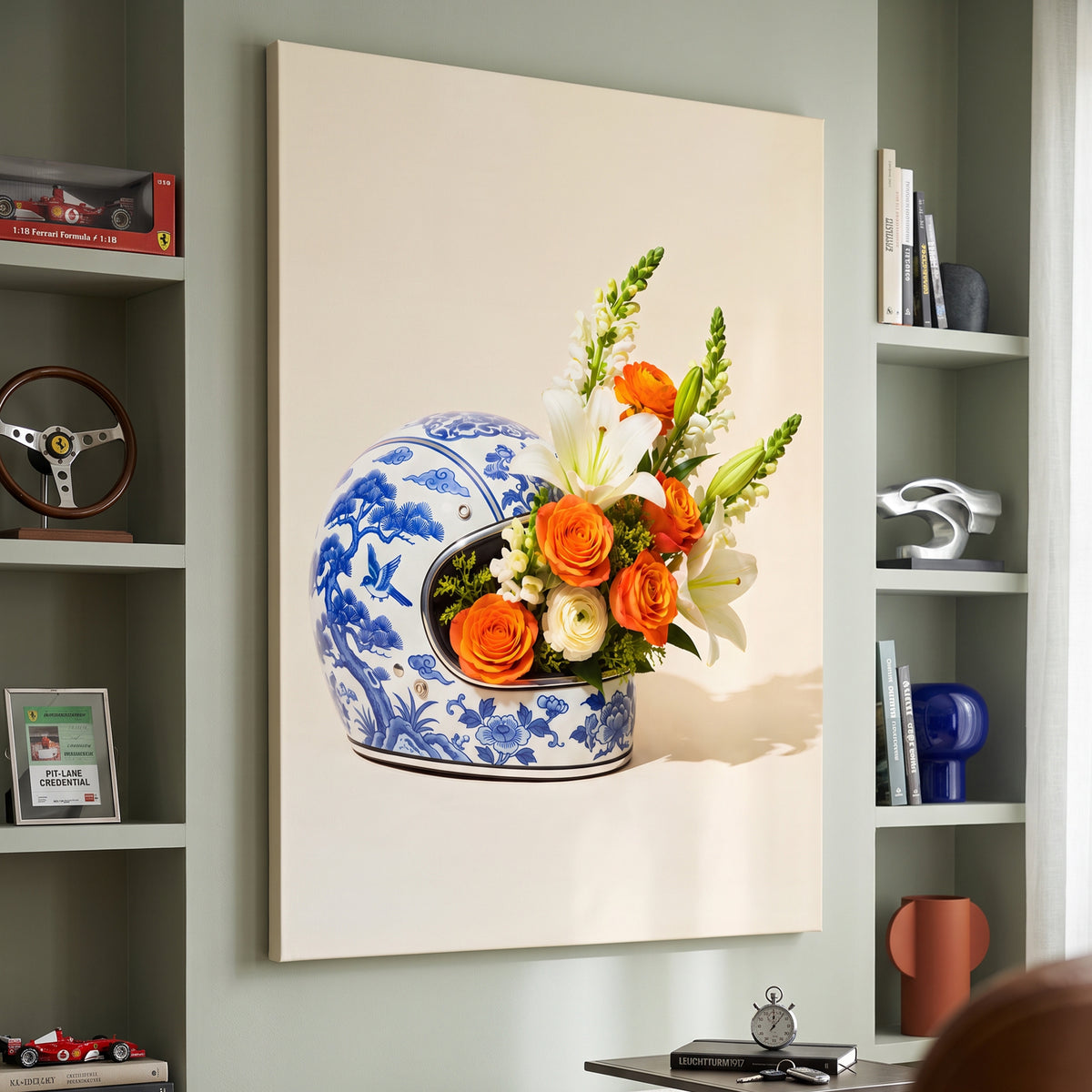 Racing Helmet Vase