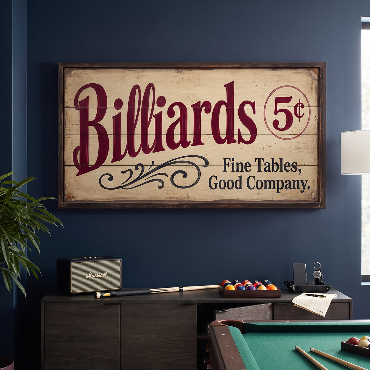 Billiards Sign