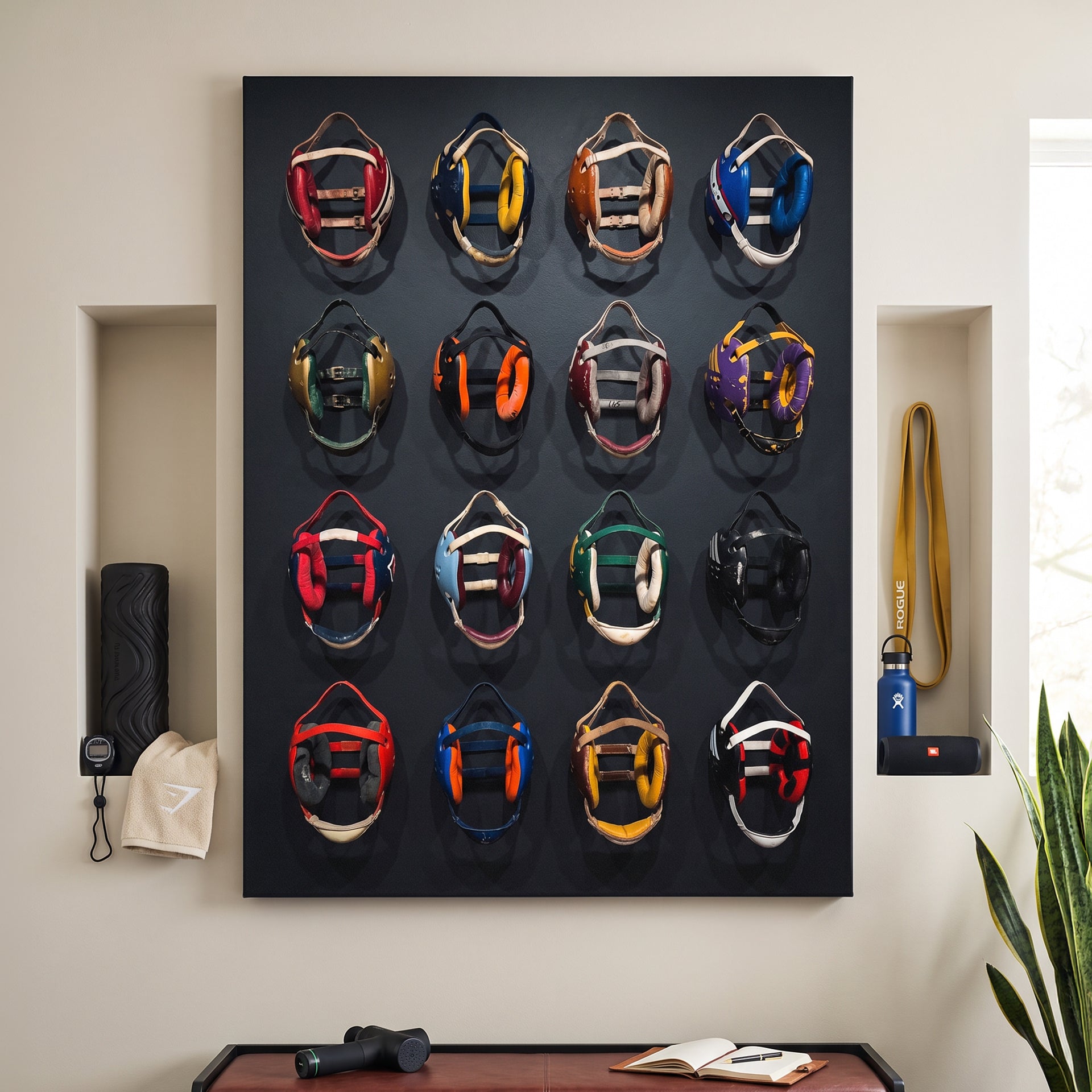 Wrestling Headgear Wall