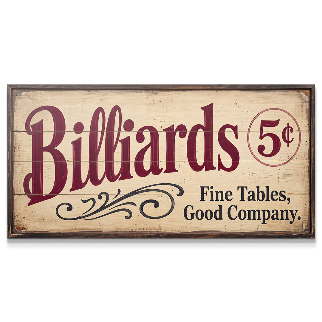 Billiards Sign