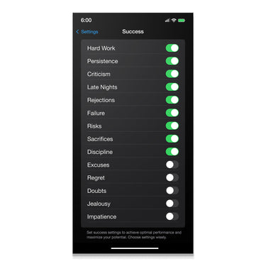 Success Settings
