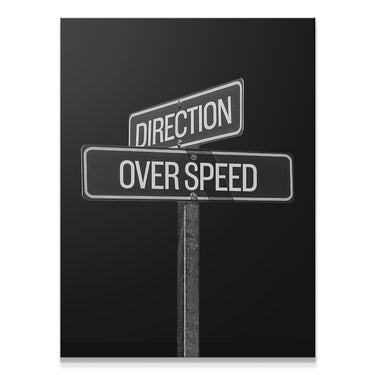 Direction Over Speed Sign