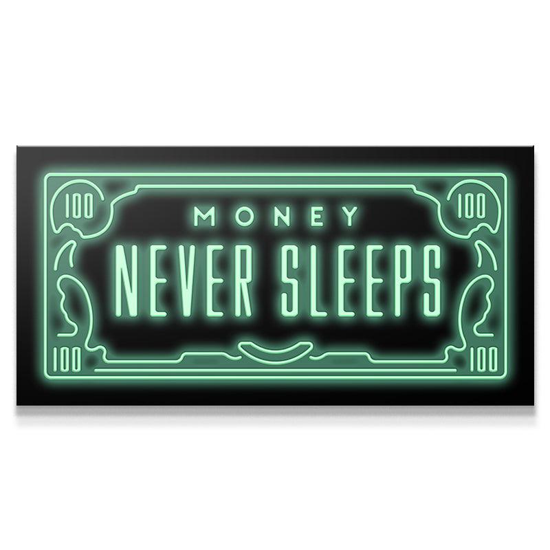 Money Never Sleeps - Canvas Art Designed for Hustlers by IKONICK