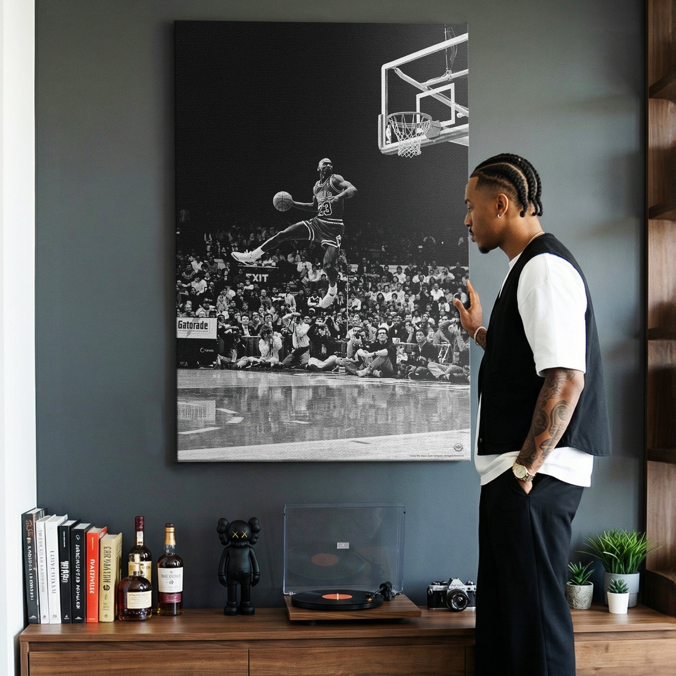 Michael Jordan Black and White Wall Art - Frozen in Time | IKONICK