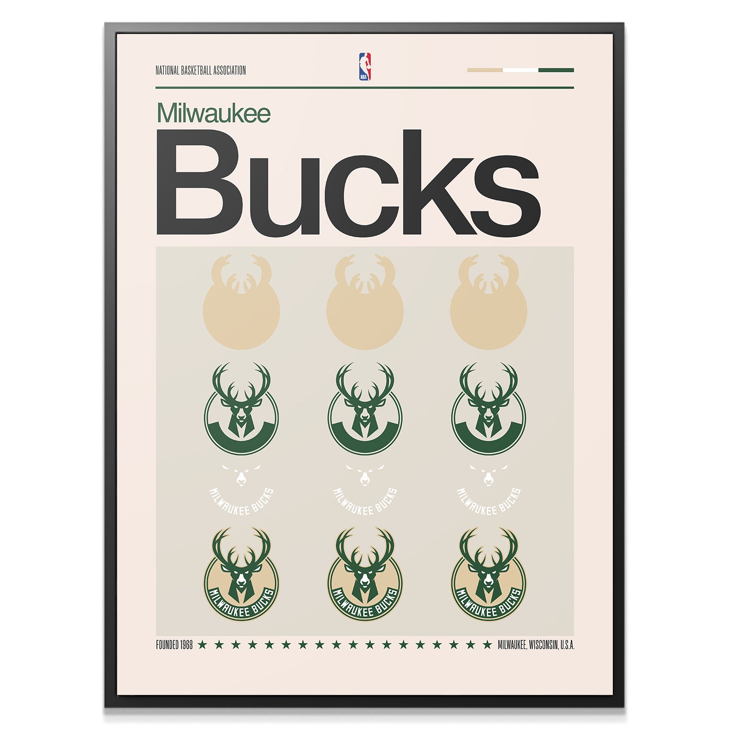 Deconstructed Logo - Bucks - IKONICK - NBA Teams