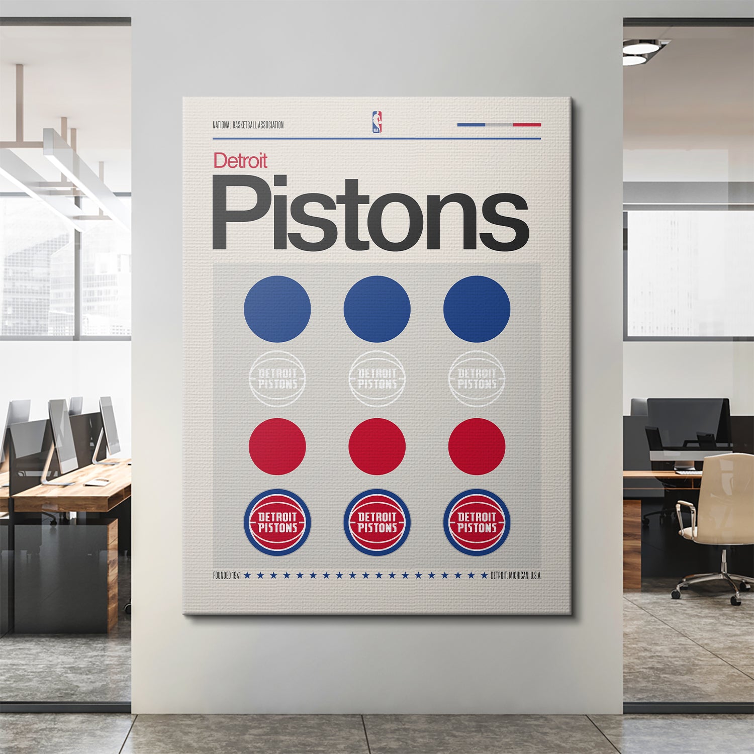 Deconstructed Logo - Pistons - IKONICK - NBA Teams