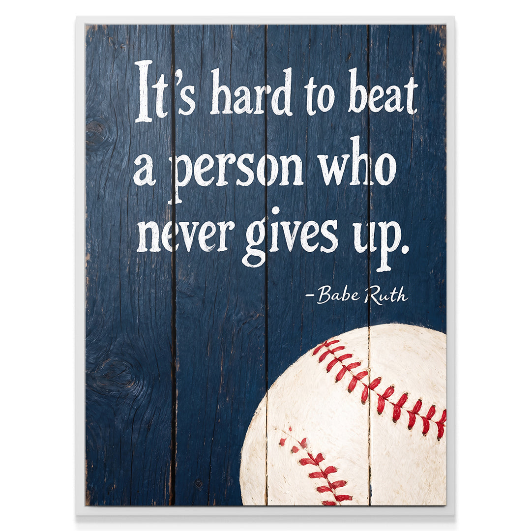 Never Gives Up Baseball Plank