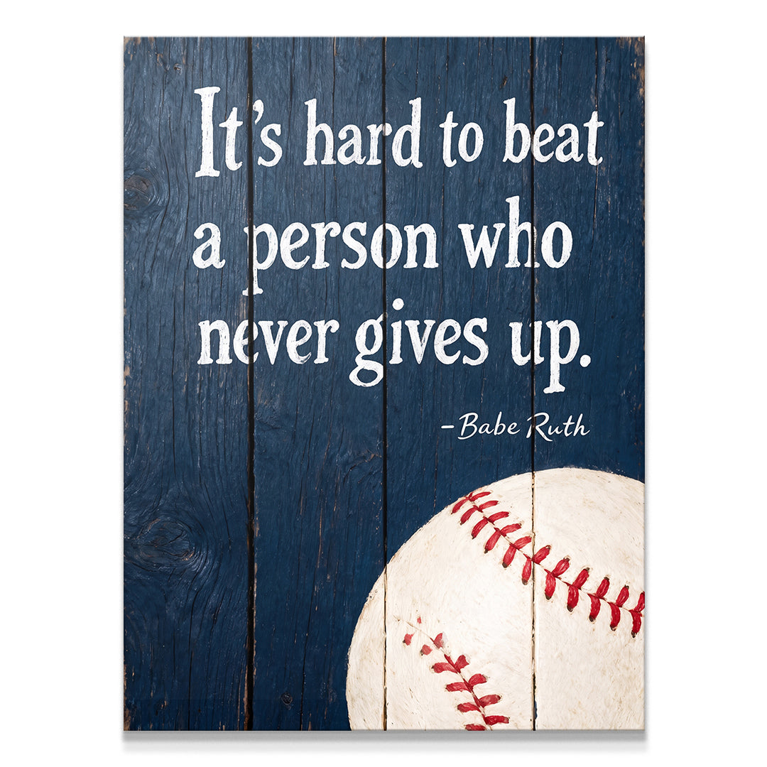 Never Gives Up Baseball Plank