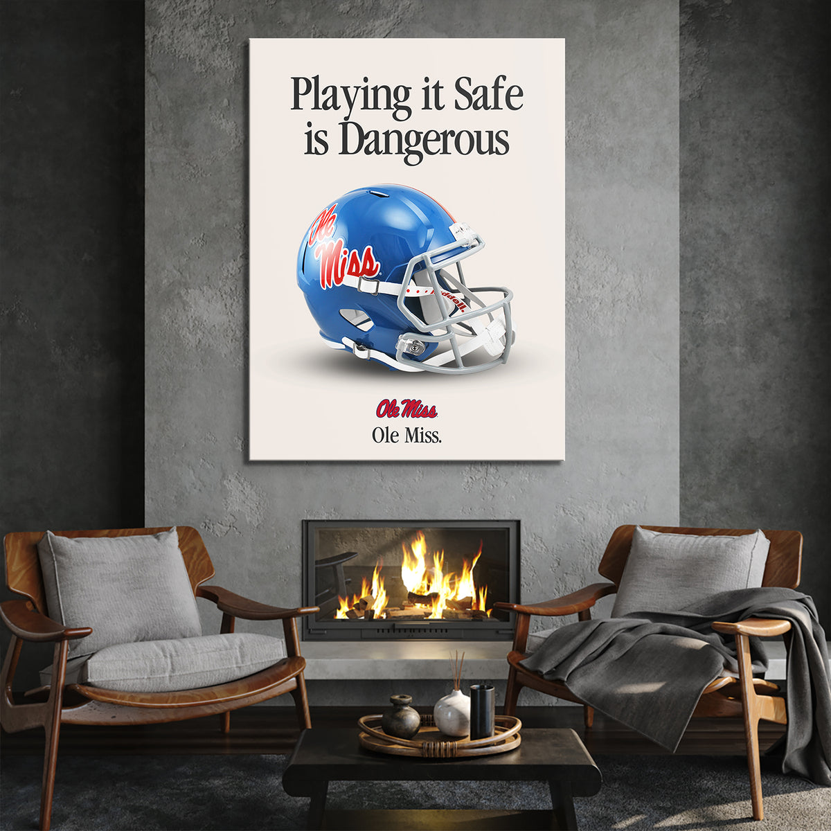 Ole Miss - Playing It Safe V2 - Official IKONICK Canvas Art