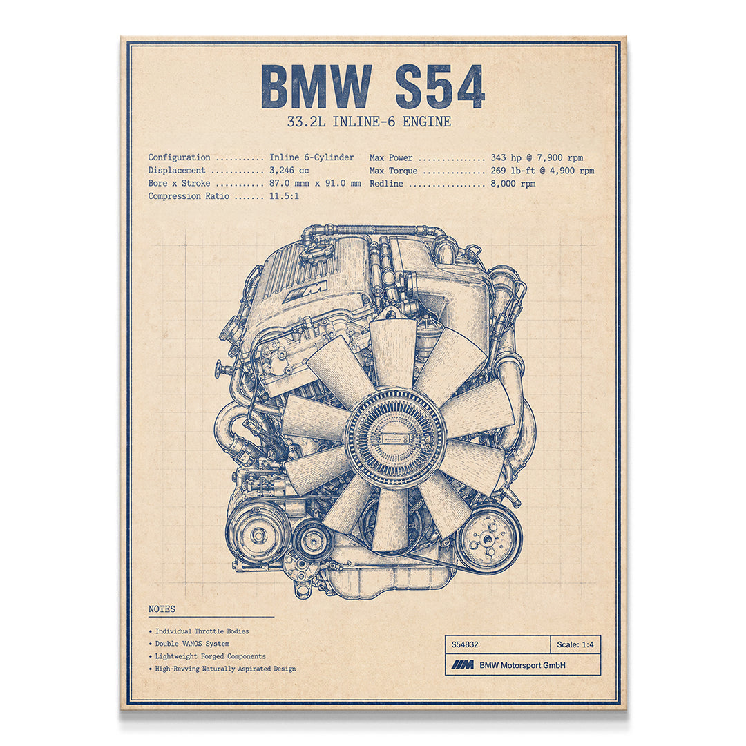 S54 Engine Blueprint