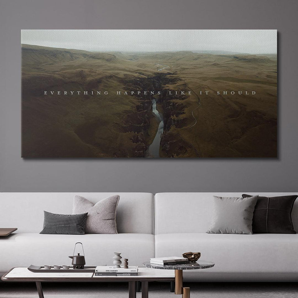 Shop Shortstache™︎ Canvas Art Everything Happens Like it Should IKONICK