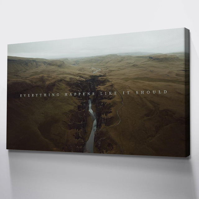 Shop Shortstache™︎ Canvas Art Everything Happens Like it Should IKONICK